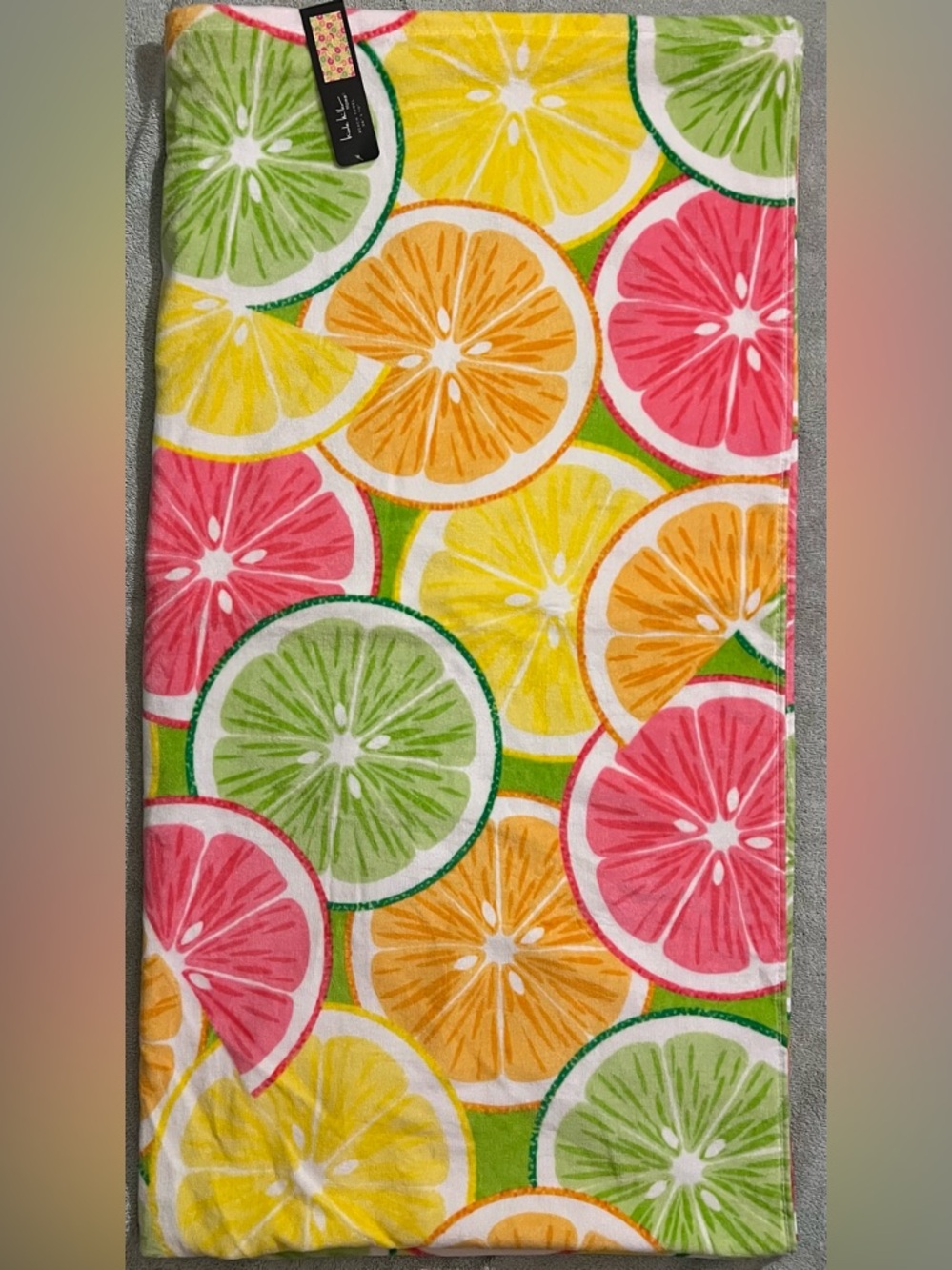 Nicole Miller Colorful Tropical Fruit Slices Beach Towel